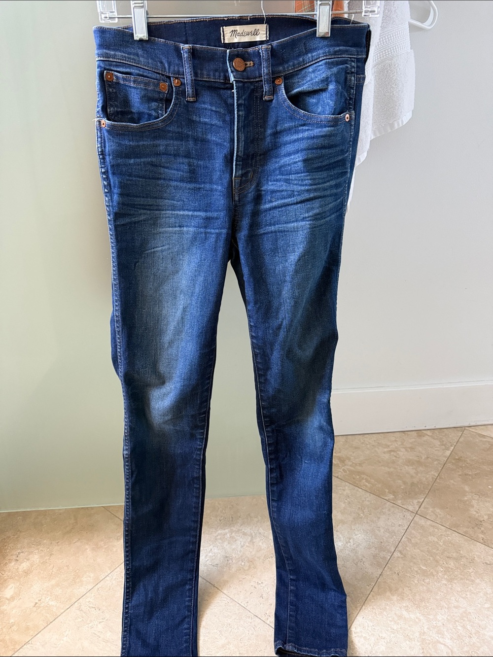 Madewell Men's Skinny Jeans in Dark Blue Wash